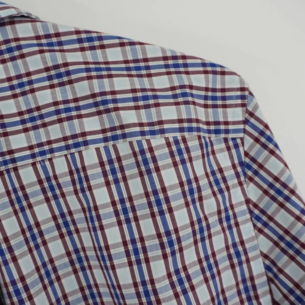 Banana Republic Button Down Shirt Mens Large Multicolor‎ Plaid Non Iron Slim Fit